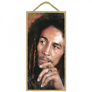 Quadretto in legno Bob Marley da appendere 12.7x25.4 cm