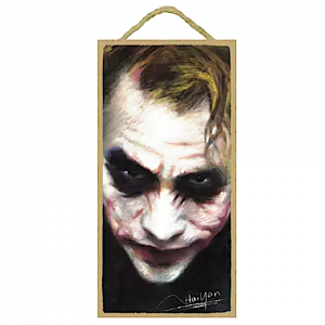 Quadretto in legno Joker da appendere 12.7x25.4 cm