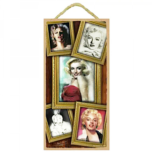 Quadretto Marilyn Monroe in legno 12.7x25.4 cm - C'era una volta
