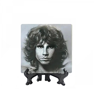 Quadretto stampa Jim Morrison in pietra con cavalletto 10x10 cm