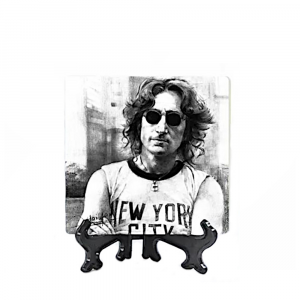 Quadretto John Lennon  con cavalletto 10x10 cm - C'era una volta