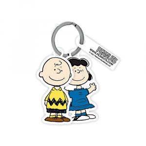 Portachiavi Charlie Brown e Lucy in plastica trasparente 6 cm - Peanuts 