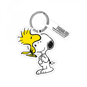 Portachiavi Peanuts Snoopy e Woodstock in plastica 6 cm - Marpimar