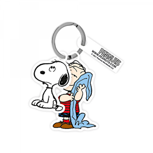 Portachiavi Snoopy e Linus in plastica trasparente 6 cm - Peanuts 