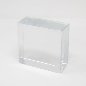 Blocco mattone quadrato in vetro di Murano cristallo trasparente