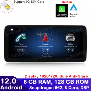 ANDROID navigatore per Mercedes Classe A W176 Classe GLA X156 Classe CLA W117 2013-2015 NTG 4.5 CarPlay Android Auto 10.25 pollici 6GB RAM 124GB ROM Octa-Core Bluetooth GPS WI-FI