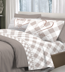 LOVELY CHECK - Completo Letto Beige
