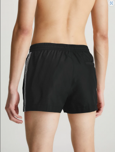 Calvin Klein Pantaloncini Da Bagno Con Cordoncino Corto - Logo Tape Pvh Black