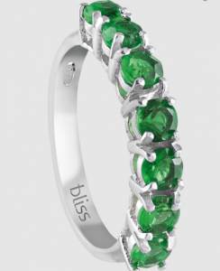 Anello Bliss in argento con zirconi verdi e 1 diamantino 3132400