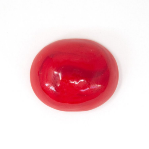 Perla di Murano piatta Ø24 mm, vetro rosso in pasta con foro passante.