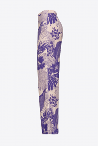 Pantalone Pacato stampa tropicale viola Pinko