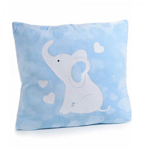 Cuscino con Elefantino azzurro in stoffa imbottita 37 cm