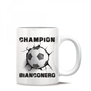 Tazza mug bianca con scritta Champion BiancoNero in ceramica