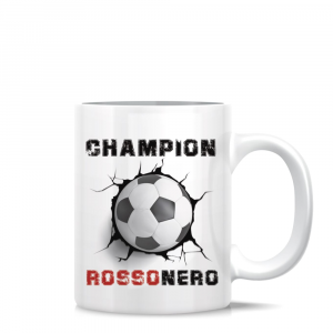 Tazza mug bianca con scritta Champion RossoNero in ceramica