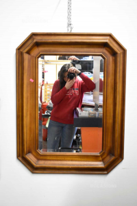 Specchio Ottagonale In Legno 67 X 87 Cm