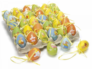 30 uova di Pasqua in plastica dipinte a mano da appendere 