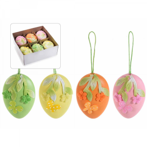 12 uova di Pasqua decorative in plastica con farfalle da appendere