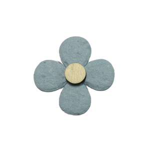 Fiore cielo con bottone in carta vita 5.5 cm - Beccalli for Life