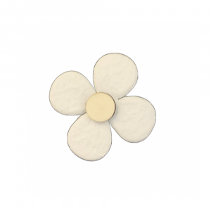 Fiore bianco con bottone in carta vita 5.5 cm - Beccalli for Life