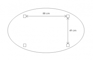 Schwarzer Tisch mit ovaler Form cm 130 – 210