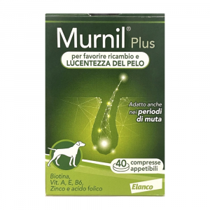 MURNIL PLUS 40 COMPRESSE APPETIBILI - INTEGRATORE PER FAVORIRE LA LUCENTEZZA DEL PELO DEL CANE