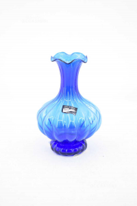 Glass Jar Blue Art Murano Line Mary 17 Cm