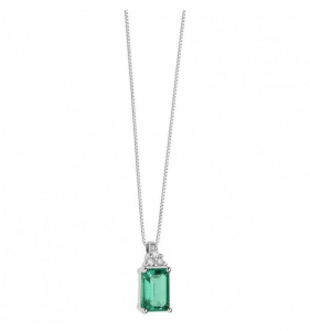 COMETE-Collana con smeraldo ricristallizzato e diamante-2