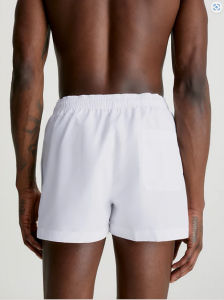 Calvin Klein Pantaloncini Da Bagno Con Cordoncino Corto - CK Monogram Pvh Classic White