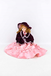 Porcelain Doll Dress Pink 40 Cm