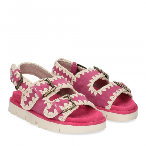 Mou New Bio 02 with buckles suede floral fuxia