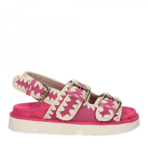 Mou New Bio 02 with buckles suede floral fuxia-2