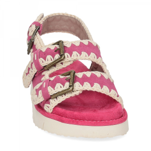 Mou New Bio 02 with buckles suede floral fuxia-3