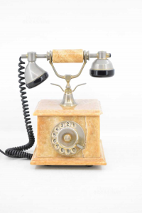 Telefono Fisso Vintage In Pietra Beige