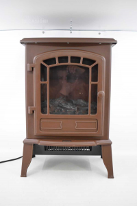 Chimney Electric Brown With Light And Heat 56x28x23 Cm