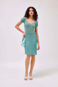 Short dress in Lurex yarn