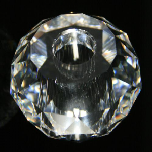 Sfera in cristallo, distanziatore strass originale Swarovski Ø 50, h 39 mm, foro Ø 11 mm.