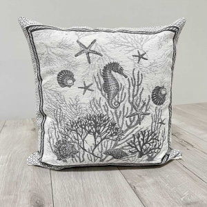 Federa cuscino ciniglia coralli grigi 50 x 50