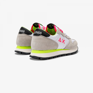 Sneakers Sun68 Ally Solid Nylon - Bianco Giallo Fluo