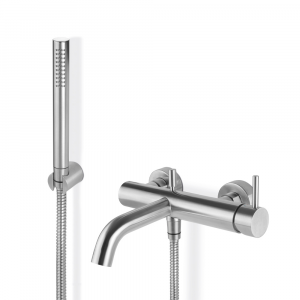 Bathtub unit with fixed support, flexible PVC and shower hand X-Steel 316 Newform