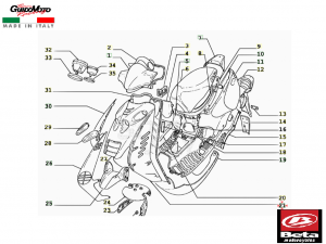 SPORTELLO VASCHETTA LIQUIDO RAFFREDDAMENTO SCOOTER BETA ARK 50 28.94291.052 