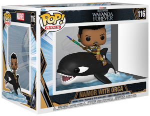 FUNKO POPS Black Panther Wakanda Forever Namor w/Orca 116in arrivo
