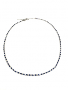 Sovrani collana tennis in argento 925 con cubic zirconia blu e bianchi J6591