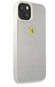 Ferrari Hardcase Real Carbon Fiber Silver iPhone13 