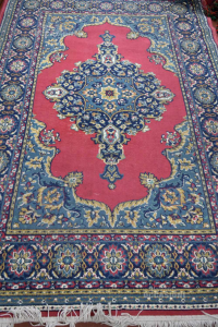 Carpet Red Light Blue Fantasy Geometric Central 230x140 Cm