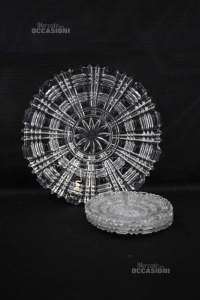 Glass Plate 31 Cm With 4 Plates Form 16 Cm