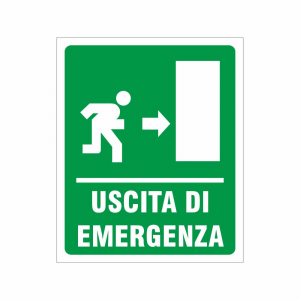 Cartello uscita di emergenza a destra