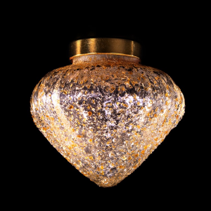 Finale per lampadari vetro graniglia ambra oro con attacco M10x1