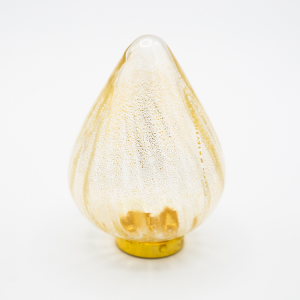 Goccia finale per lampadario Murano vetro soffiato con foglia oro attacco femmina M10x1