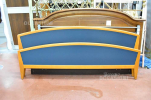 Bed Matrimonial In Wood Details Blue + Net Double