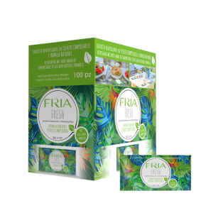 Set da 100 Salviette Detergenti e Rinfrescanti Fria Fresh in tessuto compostabile